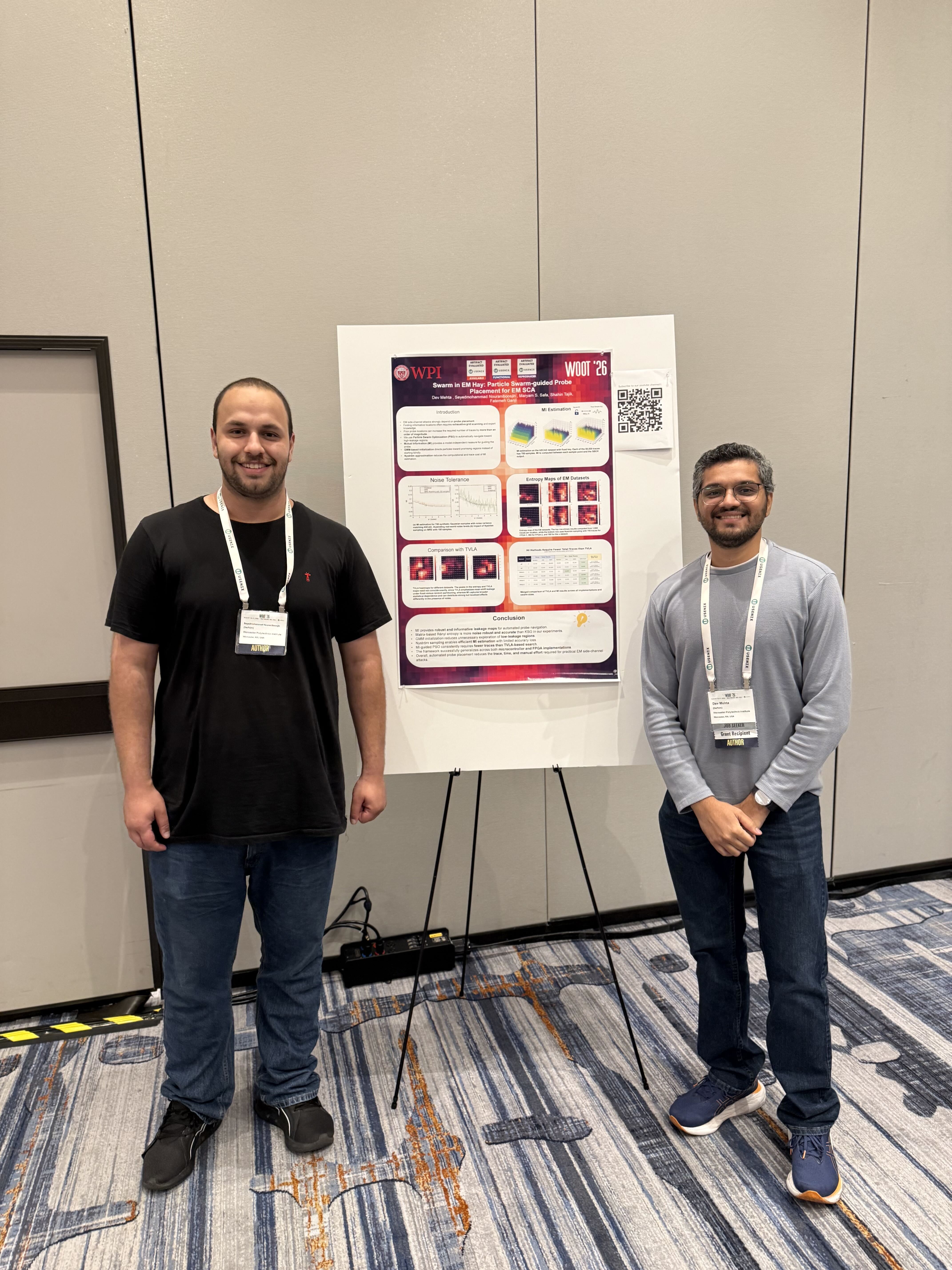 Vernam Lab researchers presenting Swarm in EM Hay at WOOT 2026